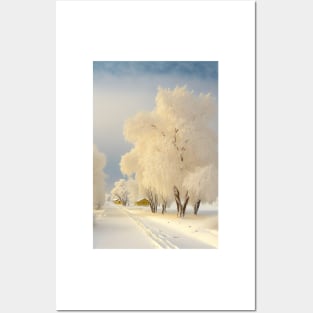 White Winter Ways - A warm white and serene winter landscape Posters and Art